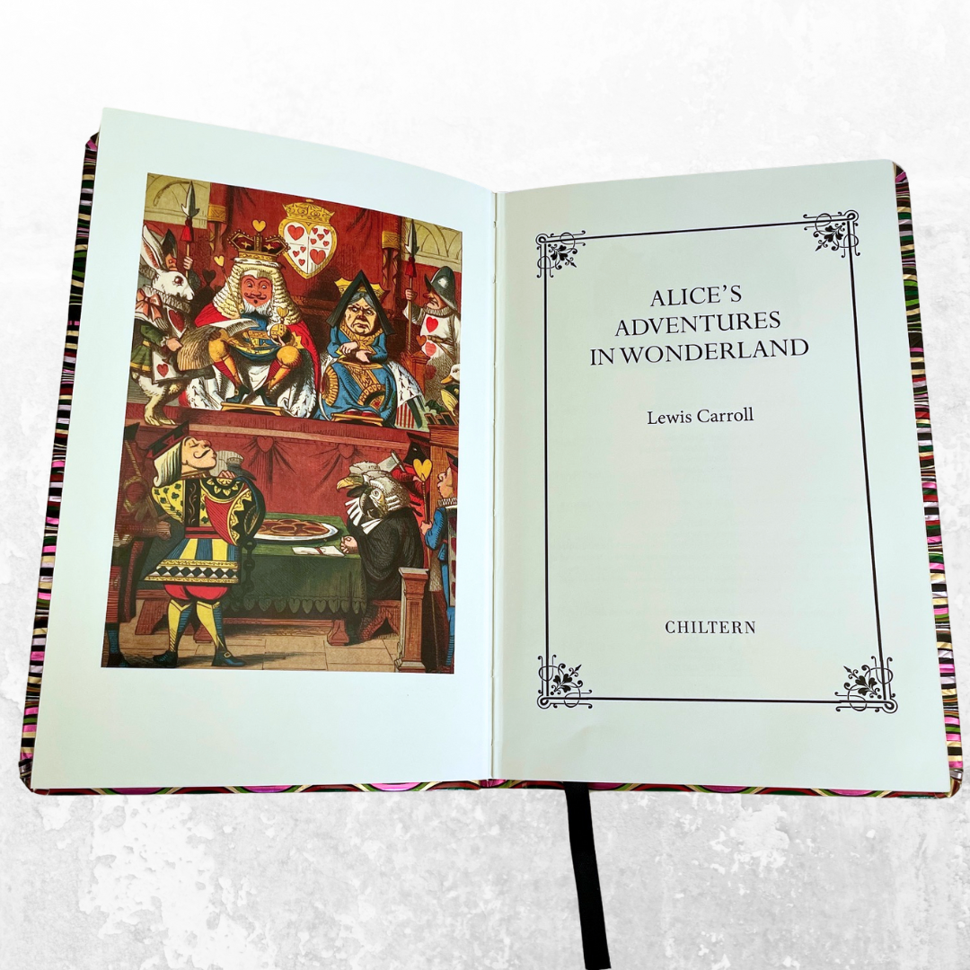 Alice's Adventures in Wonderland book and Alice Charm Necklace